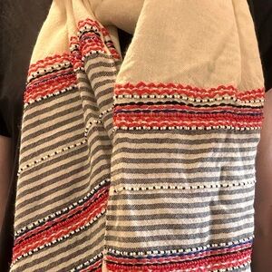 JCrew ivory wool beaded scarf, “Jenna-era Jcrew”